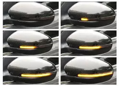 ‎Textured Side Rear View Mirror With LED Light Turn Signal Side Mirror